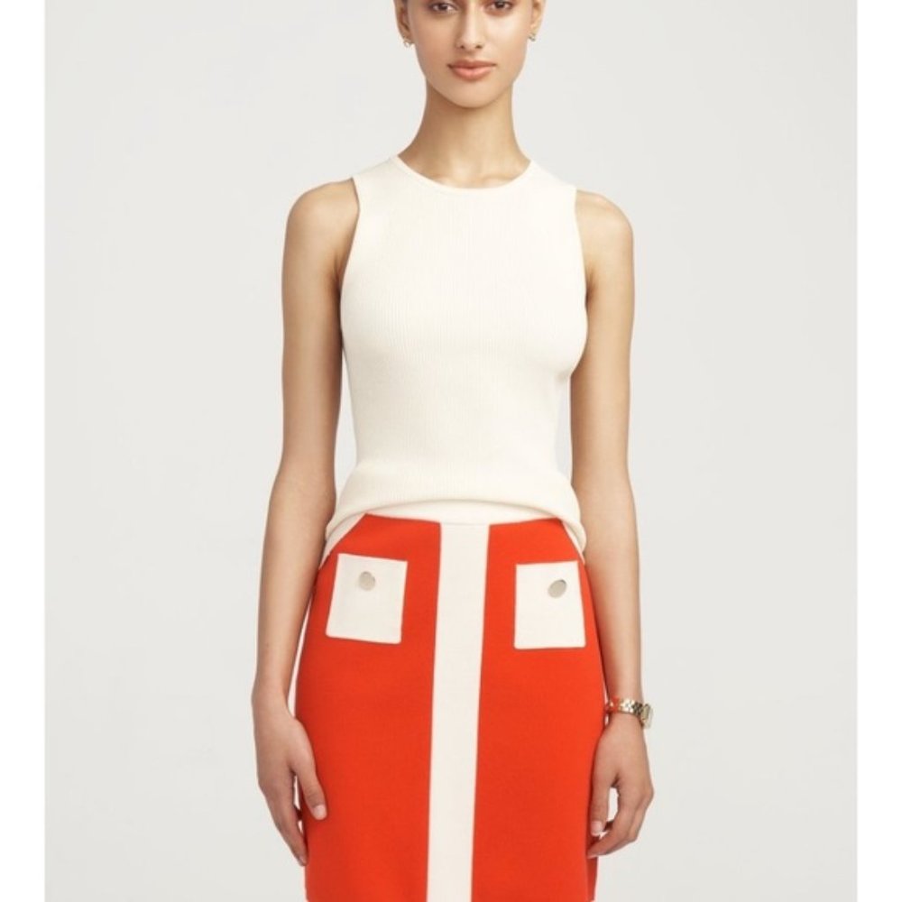 Anne Klein Ribbed Sleeveless Sweater Shell Medium NWT